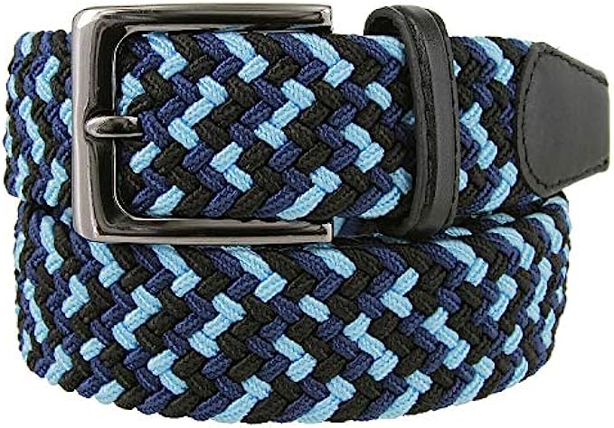 Men&#039;s Stretch Belt Braided Elastic Stretch Belt Casual Weave Canvas Fabric Woven Belt 1-3/8&quot; Wide