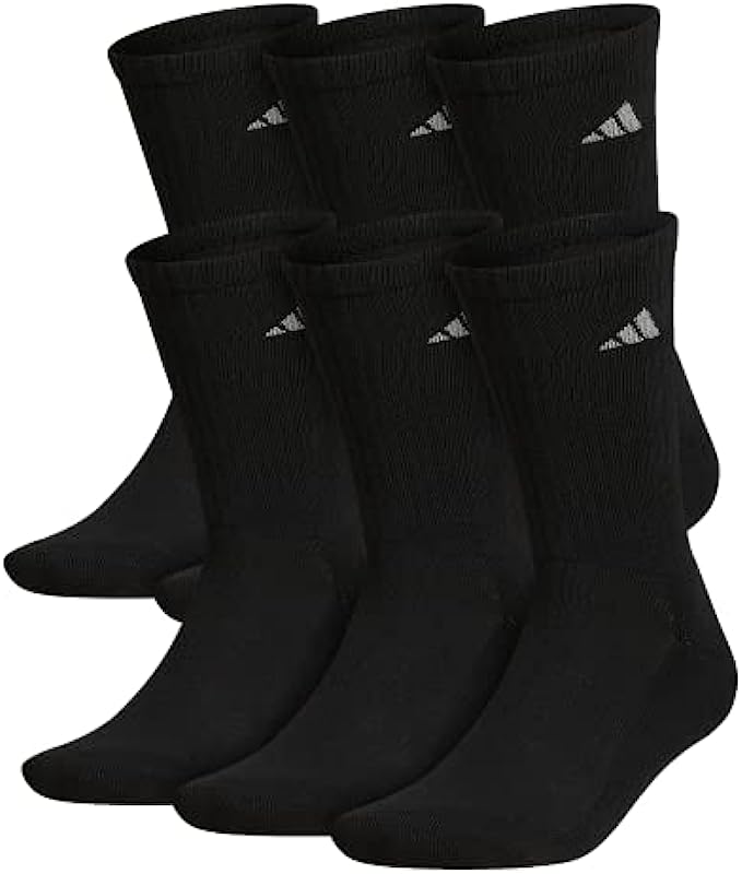 adidas mens Athletic Cushioned Crew Socks (6-pair)