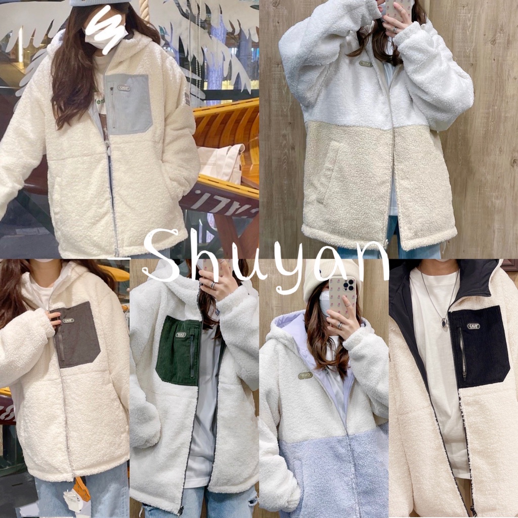 【In stock + pre-order/buy clothes and get a scarf for free】WHO.A.U double-sided jacket 2021 new lamb wool double-sided jacket plush jacket windproof jacket who a u