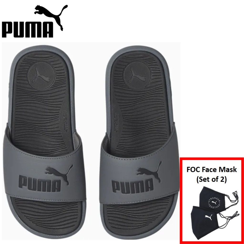 PUMA Cool Cat 2.0 Big Kids&#039; Jr Slides Cool Dark Gray-PUMA Black 39088102