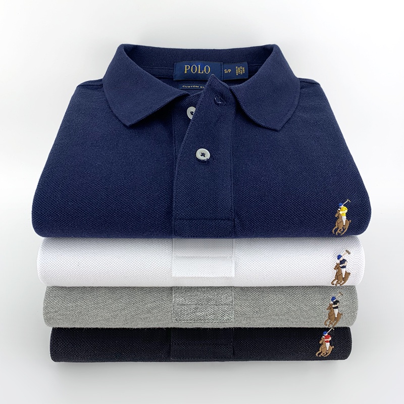 【 New Paul】New_Ralph Lauren Lapel Short-sleeved Polo Shirt Men&#039;s New Summer High-end Mature Dad Paul Shirt Large Size Loose Cotton Breathable Lapel T-shirt