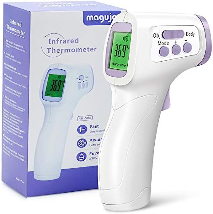 Thermometer for Adults and Kids Forehead Thermometer for Kids Digital Touchless Thermometer Baby No-Touch Infrared Forehead Thermometer with 3 in 1 Digital LCD Display, Fever Alarm and Memory Function